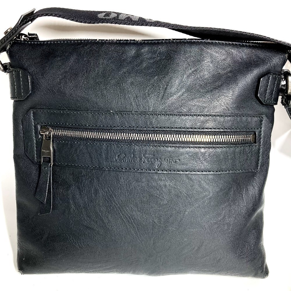 Salvatore Ferragamo black shoulder bag logo crossbody leather